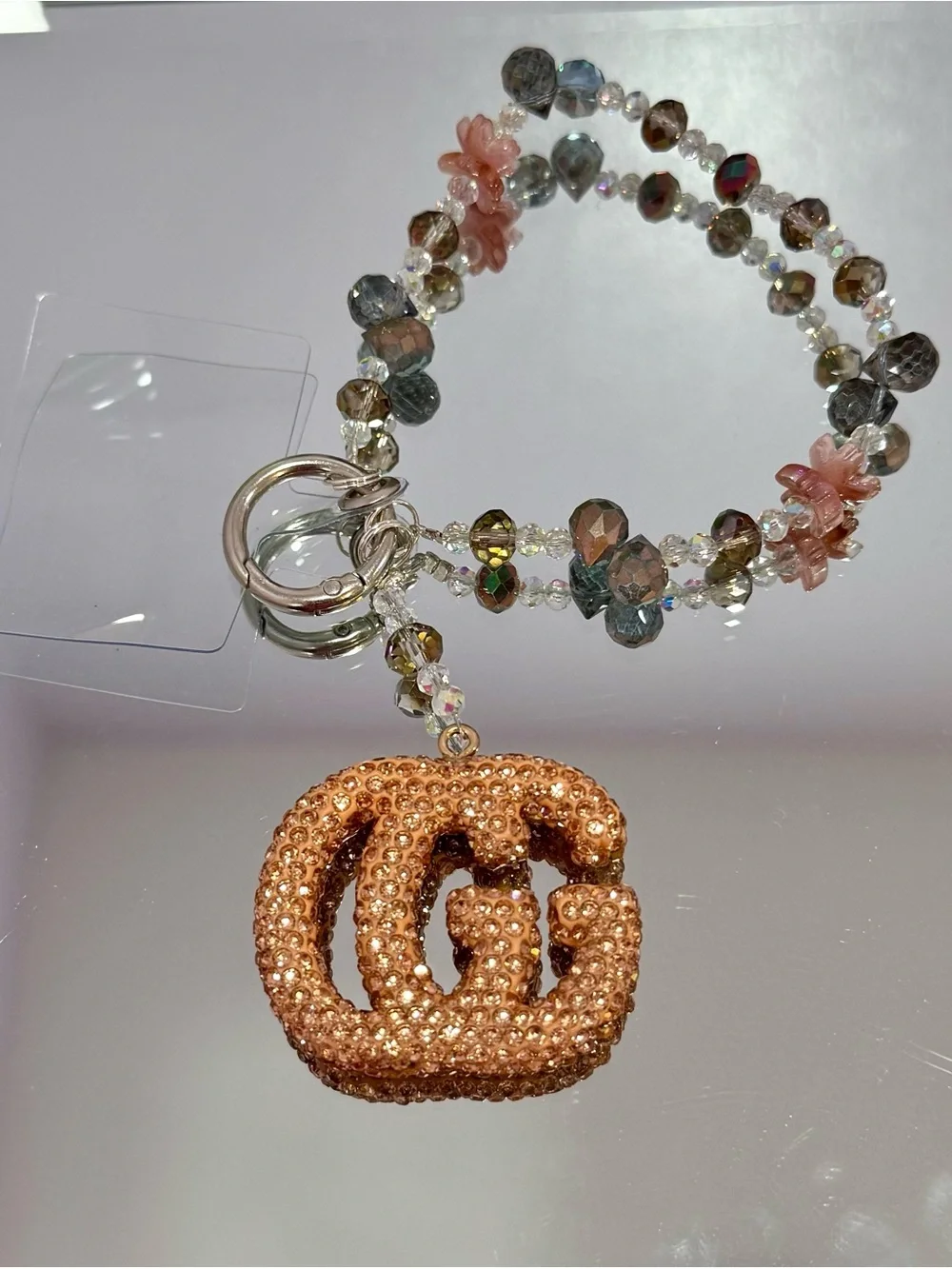 New Gold Crystal Phone Charm Phone Chain